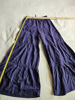 NWT  Wide Leg Tiered Pants in Deep Purple Size S/M